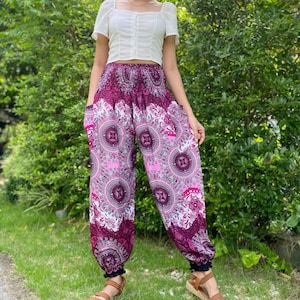 Harem Pants women,Tribal Pants, Hippie Clothes, Festival Pants, Bohemian Pants Red Harem Pants.