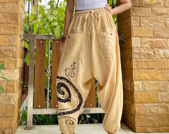 Pantalones Harem Pantalones Hippie Pantalones de Yoga para Mujer Ropa Suelta Gitana Pantalones de Verano para Festivales Pantalones