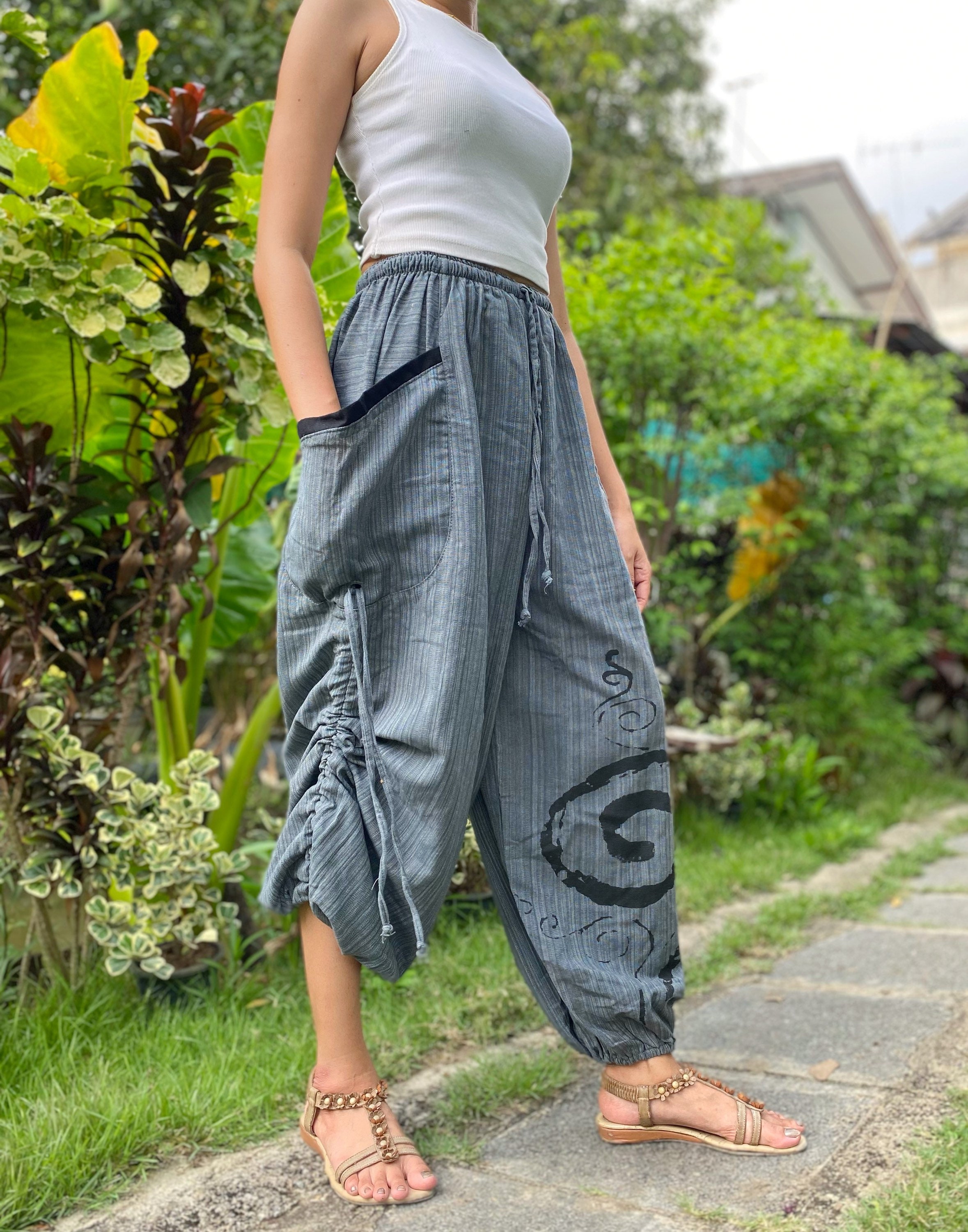 サイズ IULJH Women Harem Pants Hippie Bohemian Casual Gypsy Pants Yoga ...