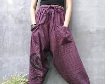 Harem Pants Men Women Boho Pants Long and short Drop Crotch Pants Festival Pants Bohemian Men Women