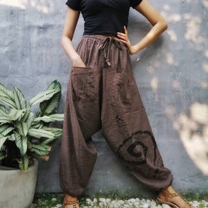 Hippie Clothes Bohemian Clothes Harem Pants Brown Hippie Pants Yoga Pants Summer Trousers Festival Clothing
