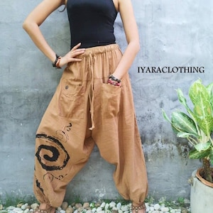 Harem Pants Men Women Boho Pants Long and short Drop Crotch Pants Festival Pants Bohemian Men Women