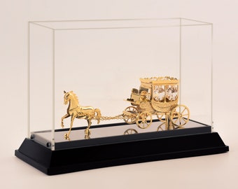 Beautiful 24 K Gold Plated Crystal Studded Horse Drawn Royal
