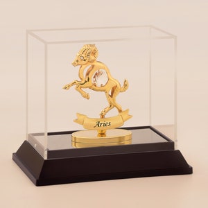 24K Gold-Plated Aries Figurine with Swarovski Crystal