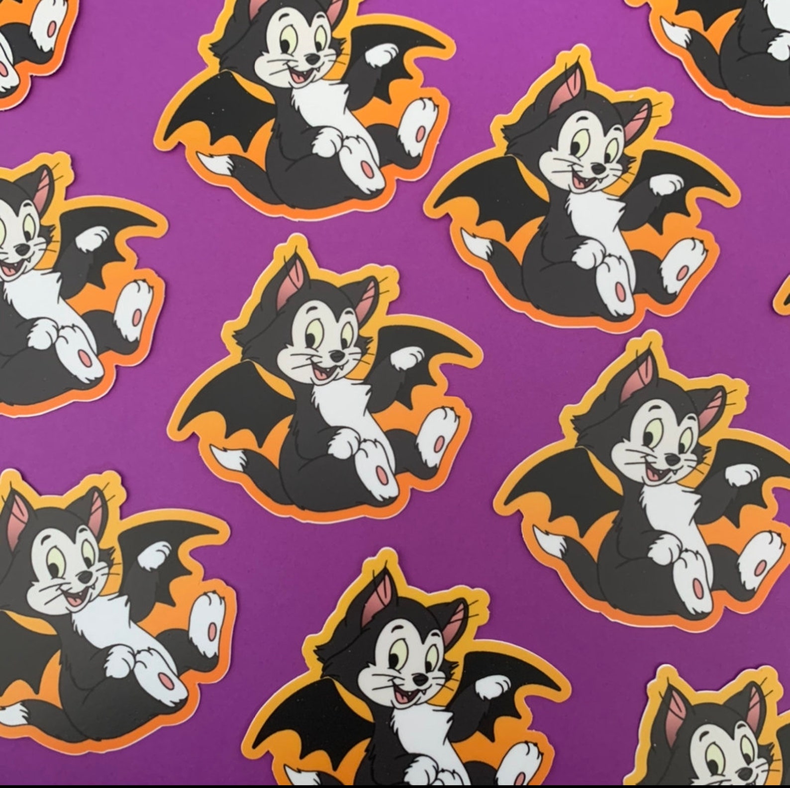 Halloween Disney Cats Figaro Sticker Etsy