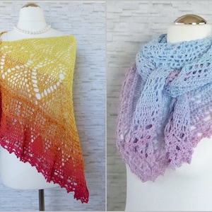 "Elomina" pattern: a beautiful crocheted shawl - Crochet eBook / Instructions in German and English image 5