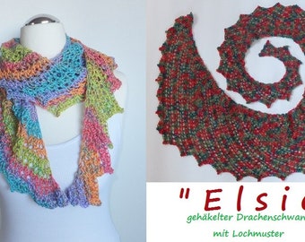 Crochet pattern Elsie the dragon tail with hole pattern / instructions in German