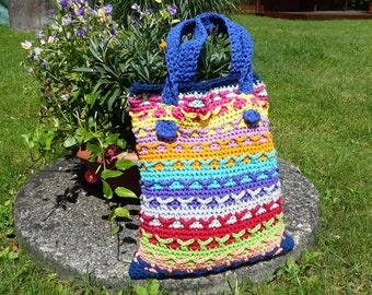Instructions "Happy" crocheted bag / shopper / shoulder bag - eBook Crochet / Instructions in German