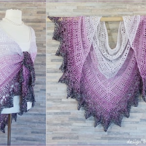 Instructions "El Casur" crochet shawl with zigzag ending / stole - eBook Crochet / Instructions in German