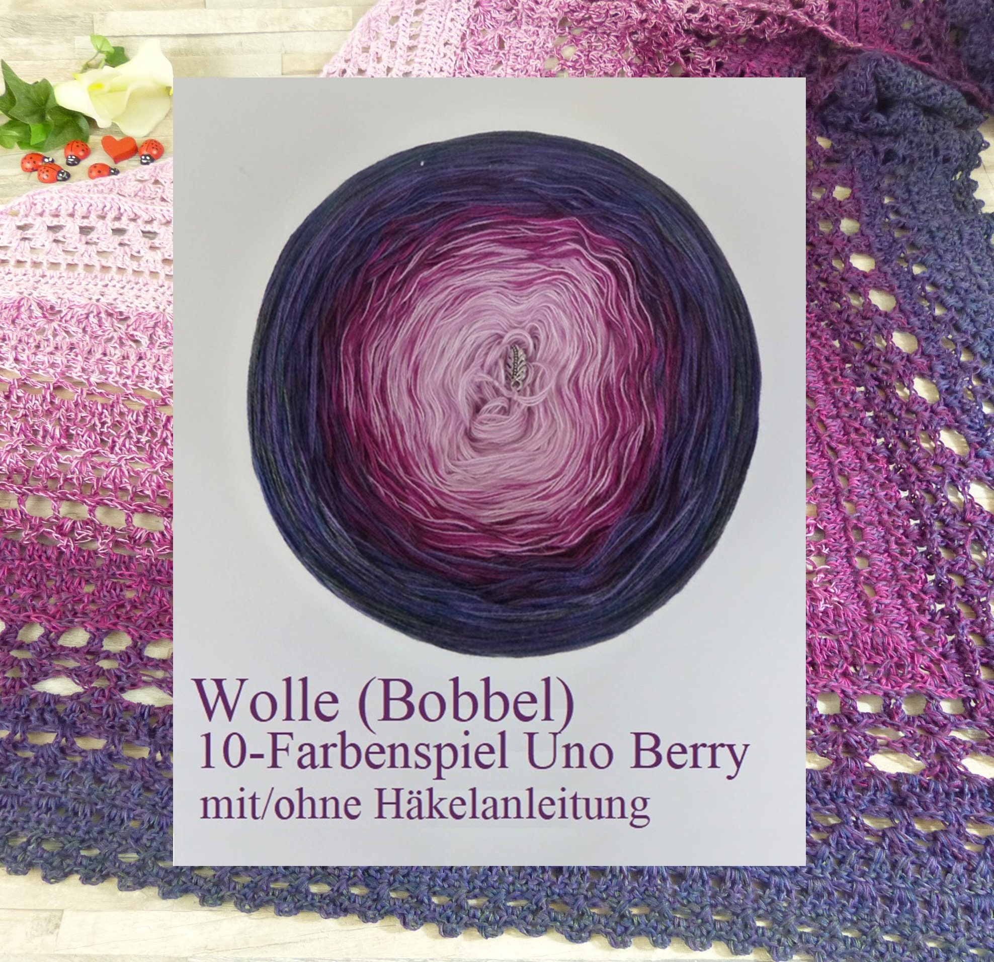 1,40EURO/100 M Bobbel Tiefschwarz 4 Fädig + Irise Perlenglanz