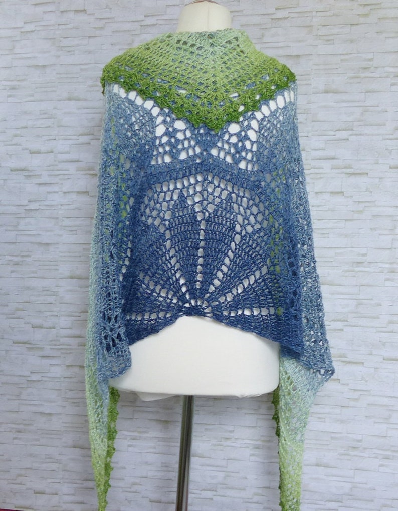 "Elomina" pattern: a beautiful crocheted shawl - Crochet eBook / Instructions in German and English image 9