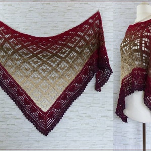 Crochet pattern Irima, a lovely crochet shawl with a heart / Instructions in German and English