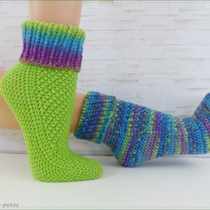 Crochet pattern Easy-Soks 8 crochet socks / cuff socks - size 22-45 - easy & quick crochet / instructions in German