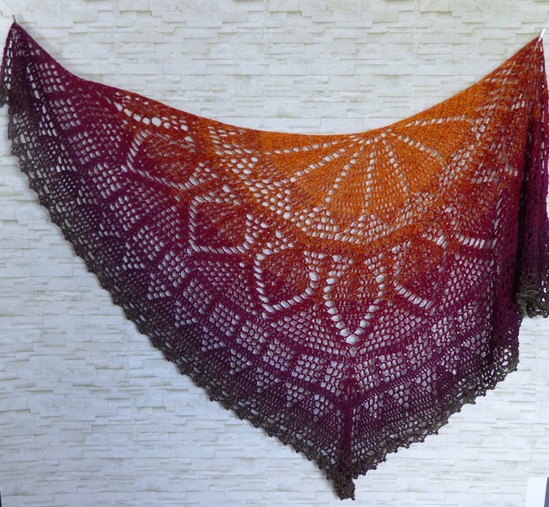 "Elomina" pattern: a beautiful crocheted shawl - Crochet eBook / Instructions in German and English image 6