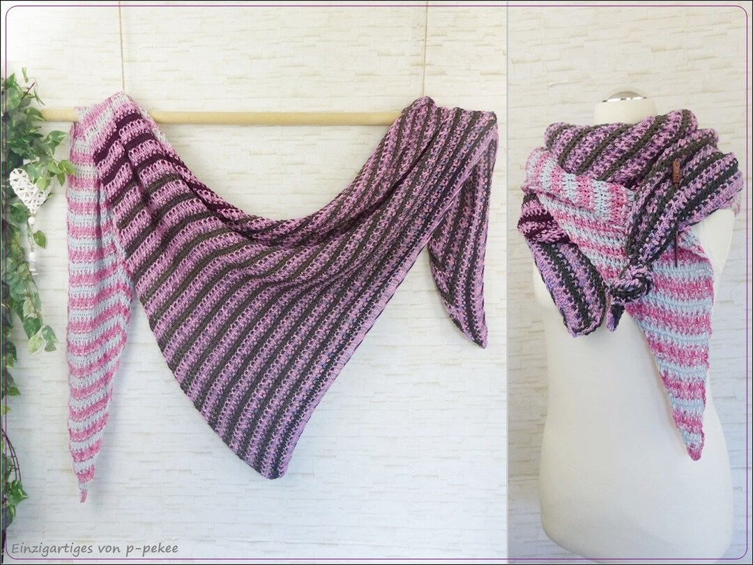 Crochet Pattern Harmony Crocheted XXL Triangular Scarf as Etsy