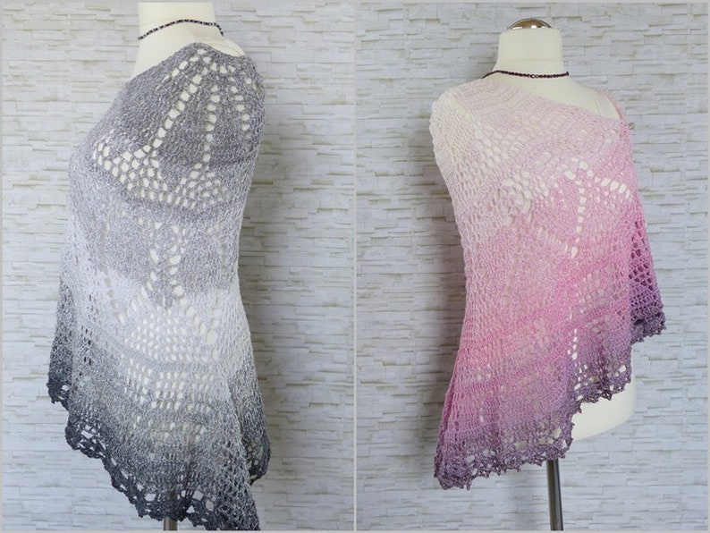 "Elomina" pattern: a beautiful crocheted shawl - Crochet eBook / Instructions in German and English image 4