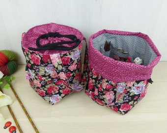 Bobble bag project bag to go for your handicrafts size M Plus