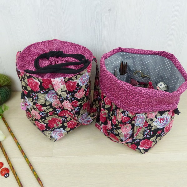 Bobble bag project bag to go for your handicrafts size M Plus