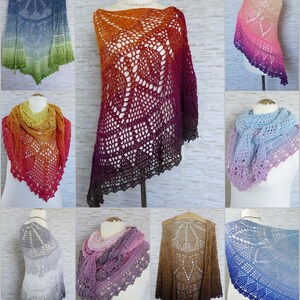 "Elomina" pattern: a beautiful crocheted shawl - Crochet eBook / Instructions in German and English image 13