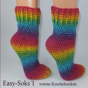 Instructions &quot;Easy-Soks1&quot; - crocheted cozy socks / Crochet eBook / Instructions in German and English