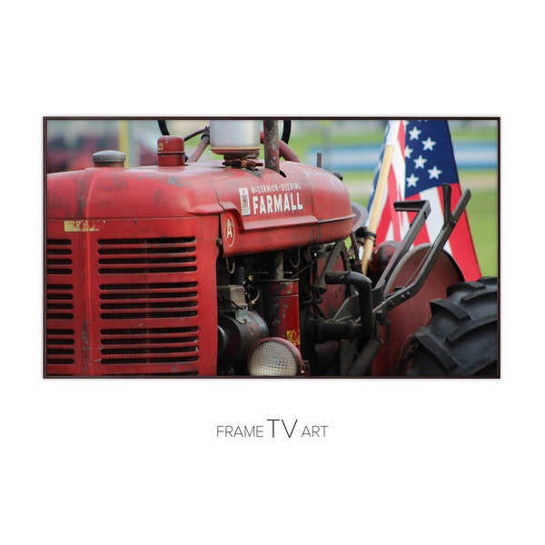 Samsung Frame TV Art, Instant Download, American Pride, Farmhouse Wall Decor, Tractor Art, Digital Photography Artwork