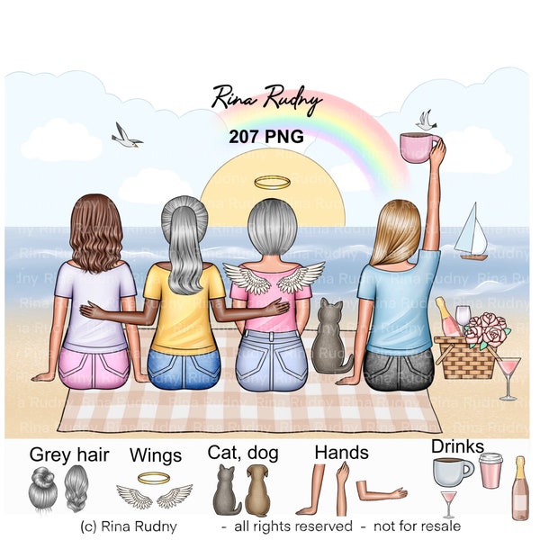 Best friends clipart, best friends png, best friends beach clipart, bff sea clipart, friends sea png, best friends seashore, sublimation