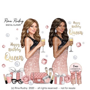 Clipart di moda, clipart di compleanno, clipart di lusso, clipart elegante rosa, clipart ragazza champagne, clipart festa, clipart glamour, clipart glam,