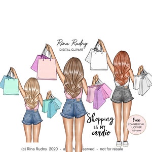 Shopping Clipart, Verkauf Clipart, Black Friday Clipart, Werbung Clipart, Frau Pakete Clipart, Pakete Clipart, Mode Clipart