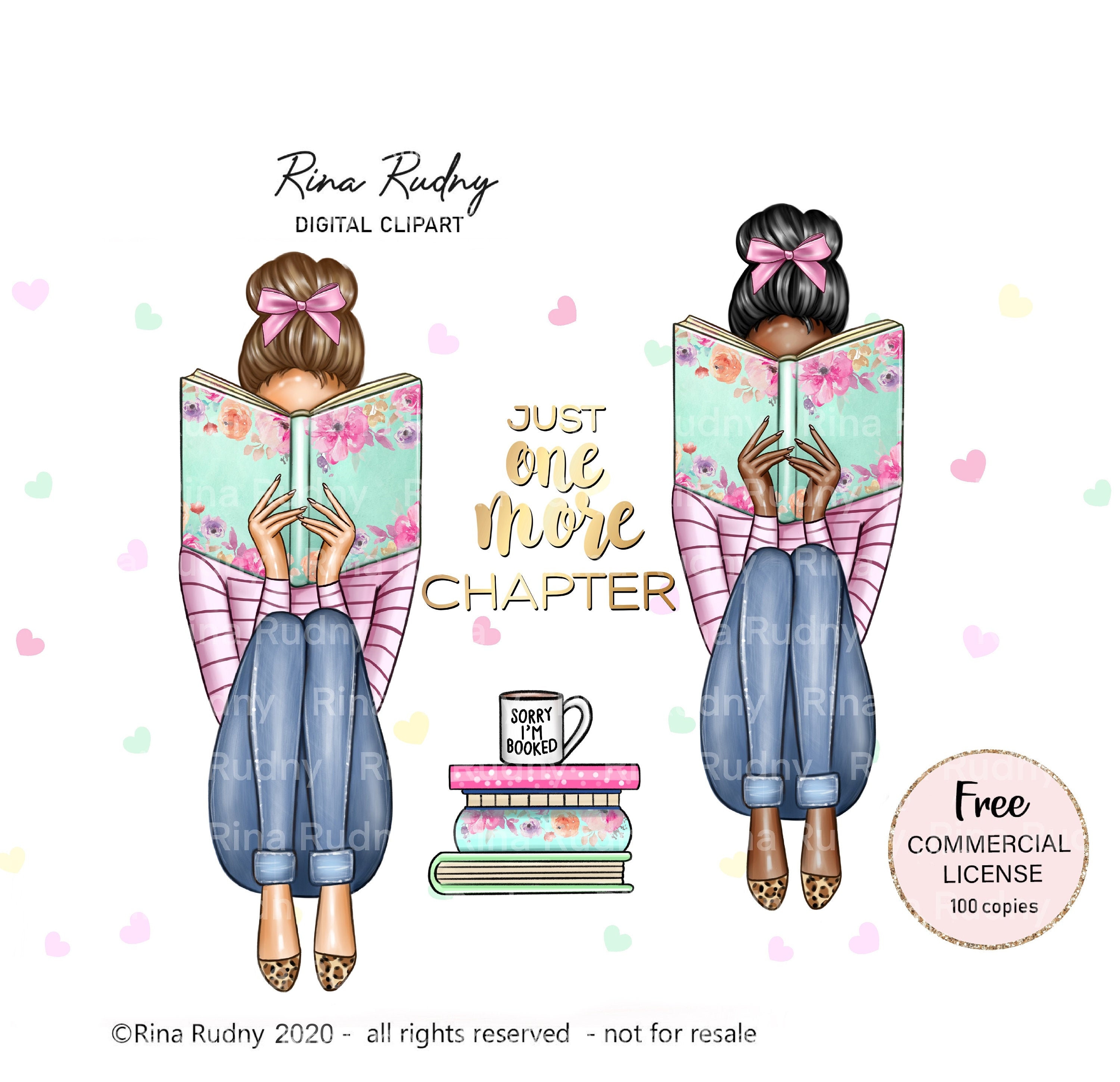 Buy Bookworm Clipart, Planner Girl Clipart, Book Lover Clipart,girl and  Book Clipart, Reading Girl Clipart, Books Clipart, Plannner Stickers Online  in India - Etsy