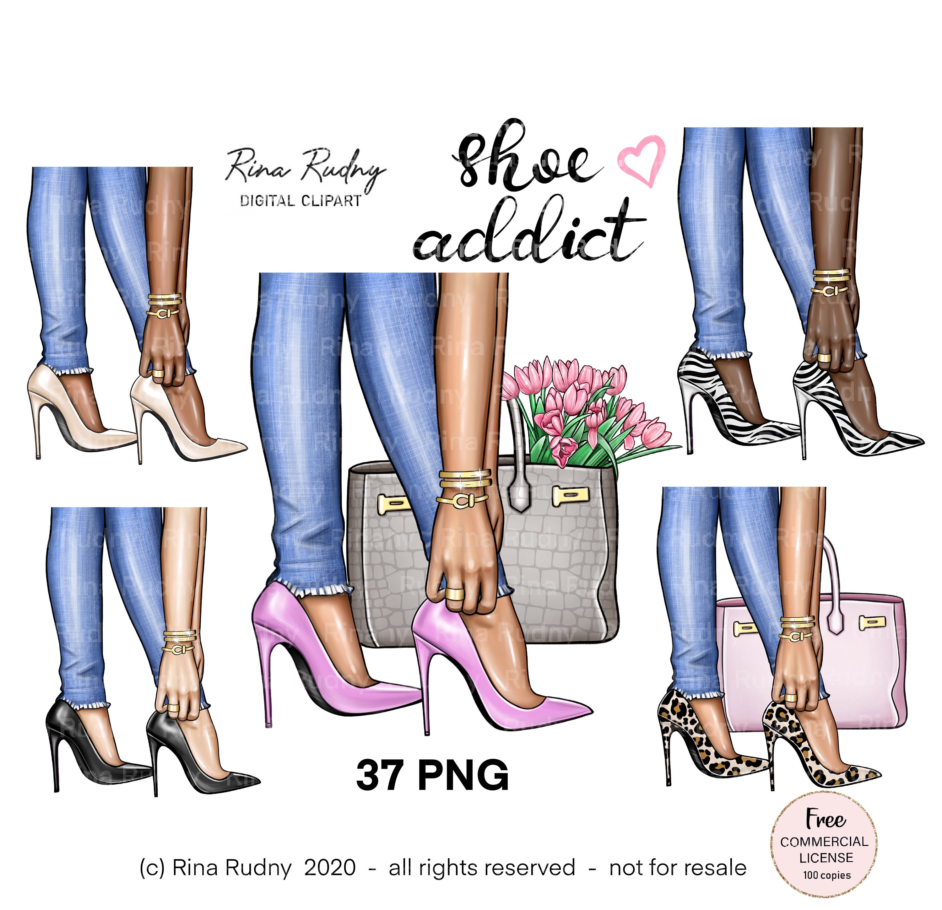Fashion Shoes Clipart High Heels Clipart Woman Shoes - Etsy