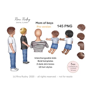 Mama ClipArt, Muttertag Clipart, Mutter Jungen Clipart, Papa Clipart, Kinder Clipart, Familie Clipart,