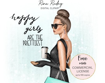 Audrey hepburn clipart,breakfast at clipart,holly golightly clipart,fashion clipart,coffee , shopping