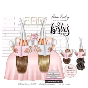 Bookworm clipart, planner meisje clipart, boek minnaar clipart, meisje met boek clipart, besties clipart, beste vrienden clipart, clipart lezen, huis