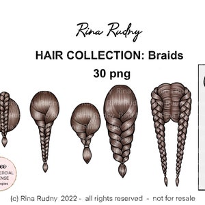 Haar Clipart, Zopf Clipart, lange Haare Clipart, Haar png, Zöpfe Clipart, Frisur Clipart
