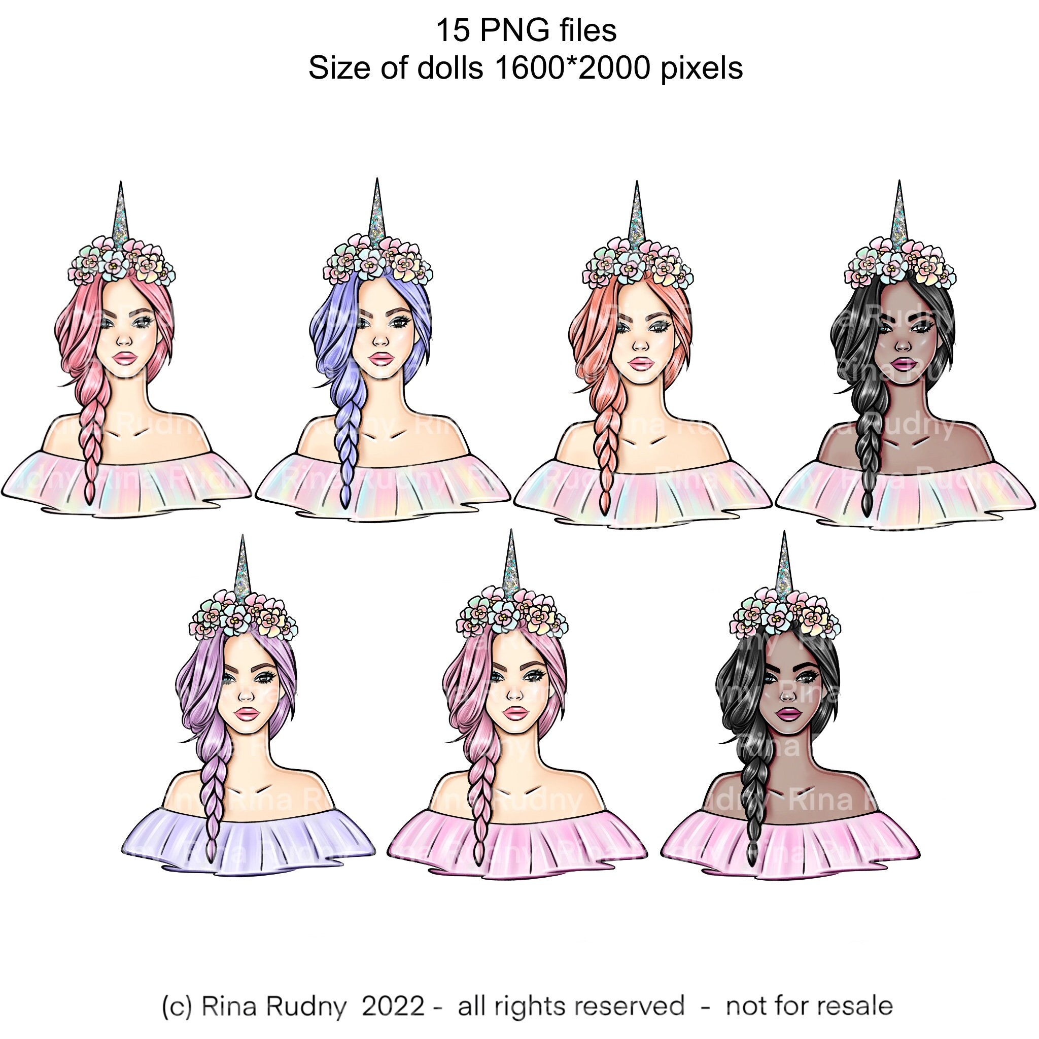 Unicorn Girl Clipart Unicorn Clipart Rainbow Girl Clipart - Etsy