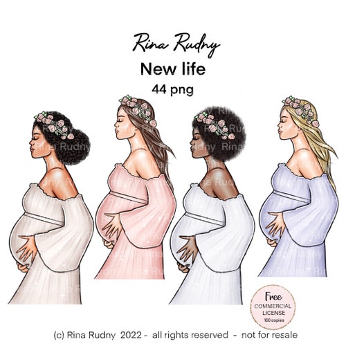 Pregnancy Clipart Newborn Clipart Baby Shower Pregnant - Etsy