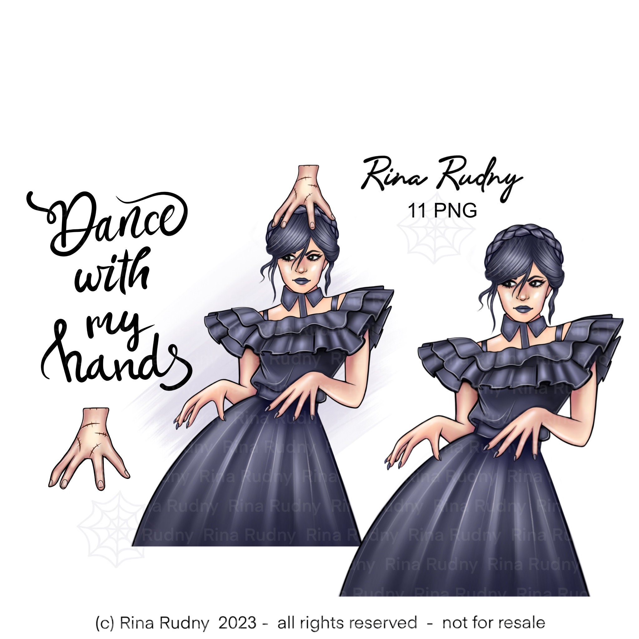 wednesday-clipart-addams-family-clipart-wednesday-png-dance-etsy