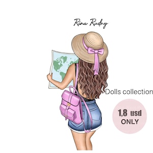 Voyage fille clipart, clipart fille aventure, envie d'aventure png, conception de sublimation de voyage, clipart vacances, clipart de vol, bagages, voyage png