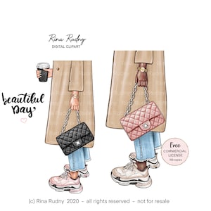 beige coat clipart shoes clipart sneakers clipart coffee clipart Fashion bag clipart