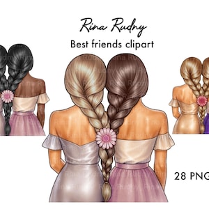 Beste Freunde Clipart, BFF Png, zwei Mädchen Umarmung Clipart, Besties Clipart, Seelen Schwestern, Freundschaft Clipart, Geschenke, Sublimation