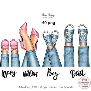 Family legs clipart,family look,Mother’s Day clipart,shoes,children clipart,mom dad clipart,boy girl clipart, child shoes