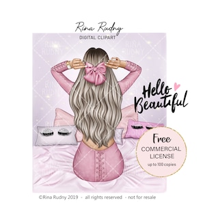 Clipart di bellezza, clipart per la casa, clipart ragazza alla moda, clipart glamour, clipart ragazza rosa, clipart ragazza chic, fashionista, adesivi pianificatore