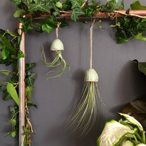 Keramik Luftpflanzenhalter Quallendekoration handgemachtes Geschenk | Tillandsia Fille de L’Air Plante Intérieur Suspendu Céramique Méduse Cadeau