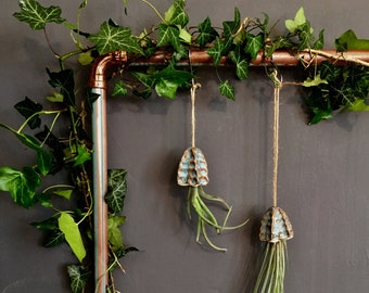 Porte-plante à air en céramique Méduse Décoration suspendue Cadeau fait à la main | Tillandsia Porte Plante Intérieur Suspendu Céramique Méduse Cadeau