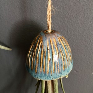 Porta piante d'aria in ceramica Medusa appesa decorazione regalo fatto a mano / Tillandsia Porte Plante Intérieur Suspendu Céramique Méduse Cadeau immagine 4