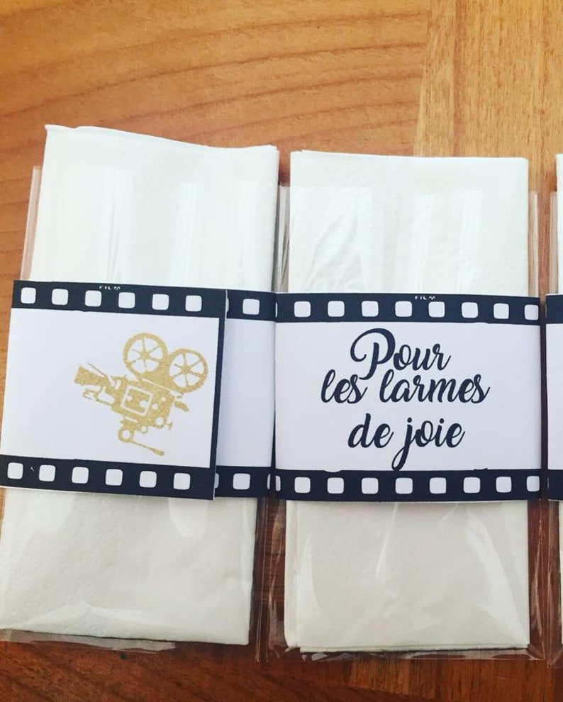 cinema theme wedding handkerchief tear of joy for wedding Case handkerchiefs wedding decor