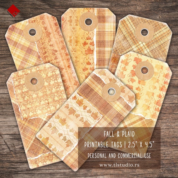 Printable Fall Gift Tags Rustic Autumn Digital Tags | Etsy