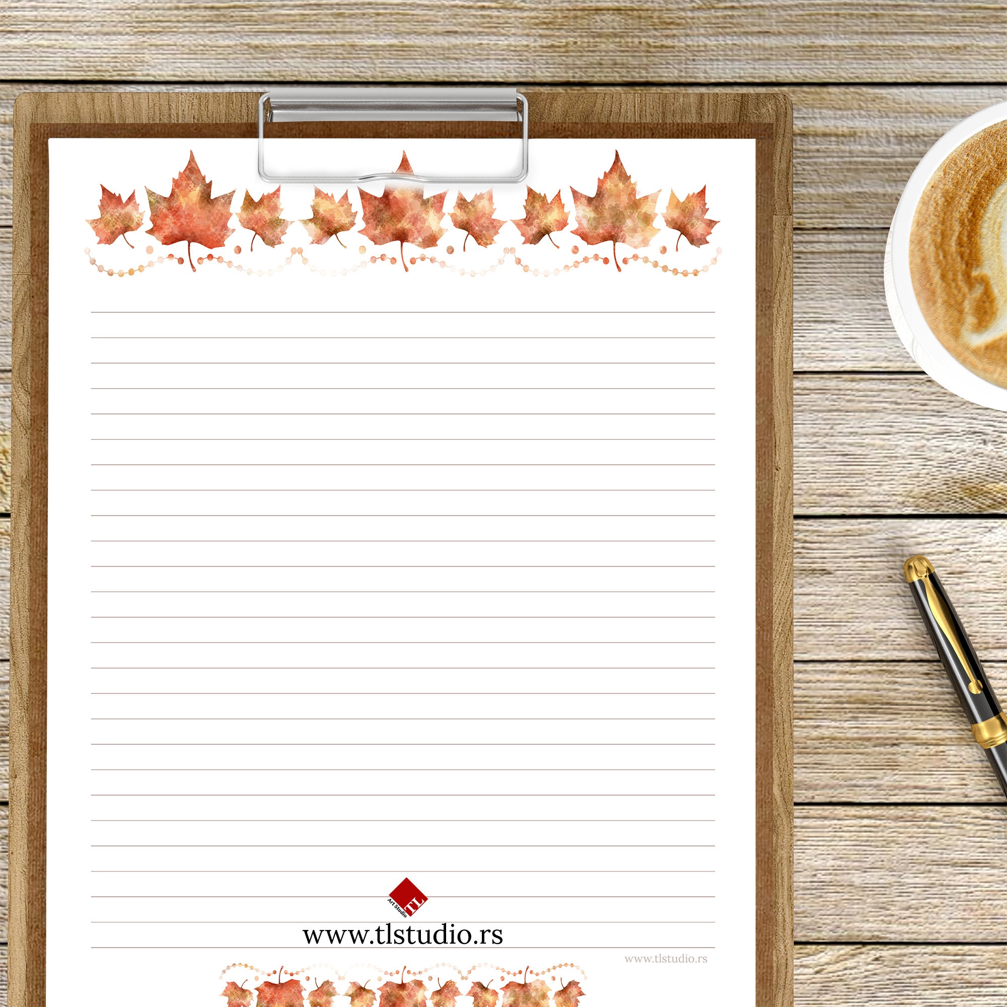 Free Printable Lined Fall Stationery Paper