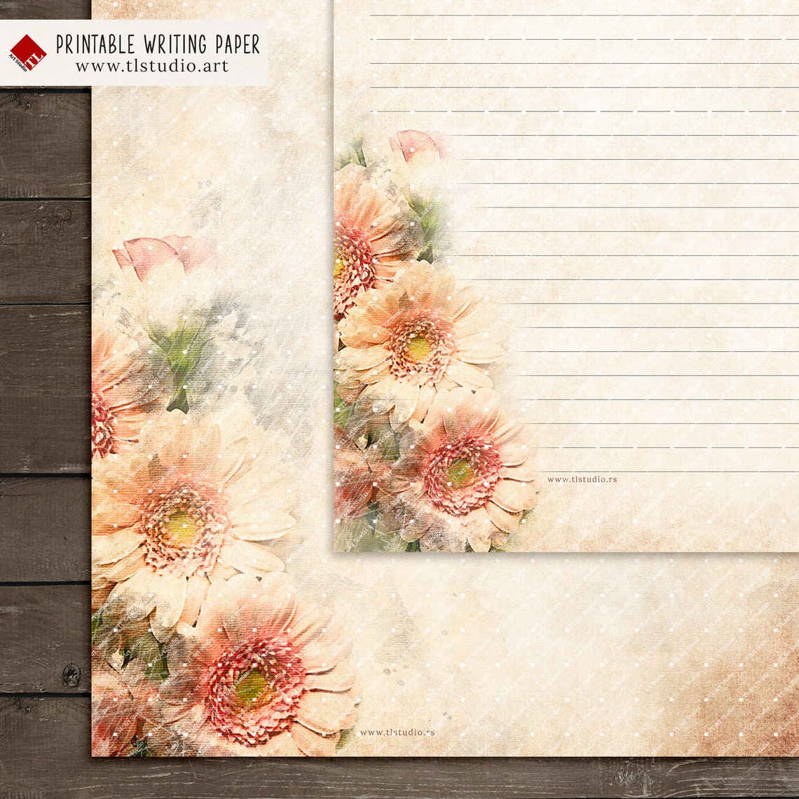 Printable Daisies Stationery Set Vintage Floral Writing - Etsy