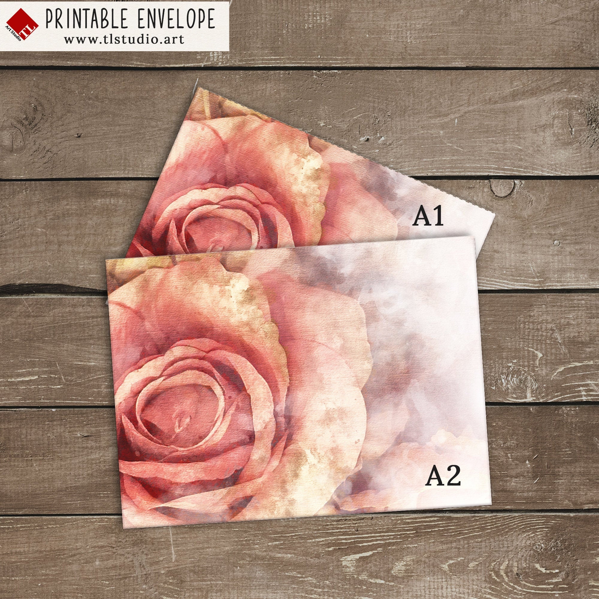 printable floral envelope templates a1a2 envelope set thank etsy